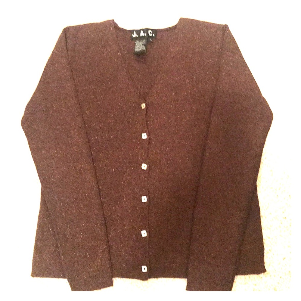 EUC Silk Metallic Cardigan Sz Small